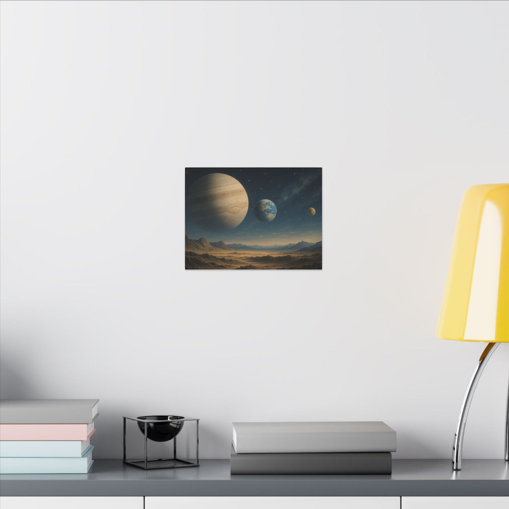 Stretched Canvas Wall Art - Cosmic Planetary Landscape
