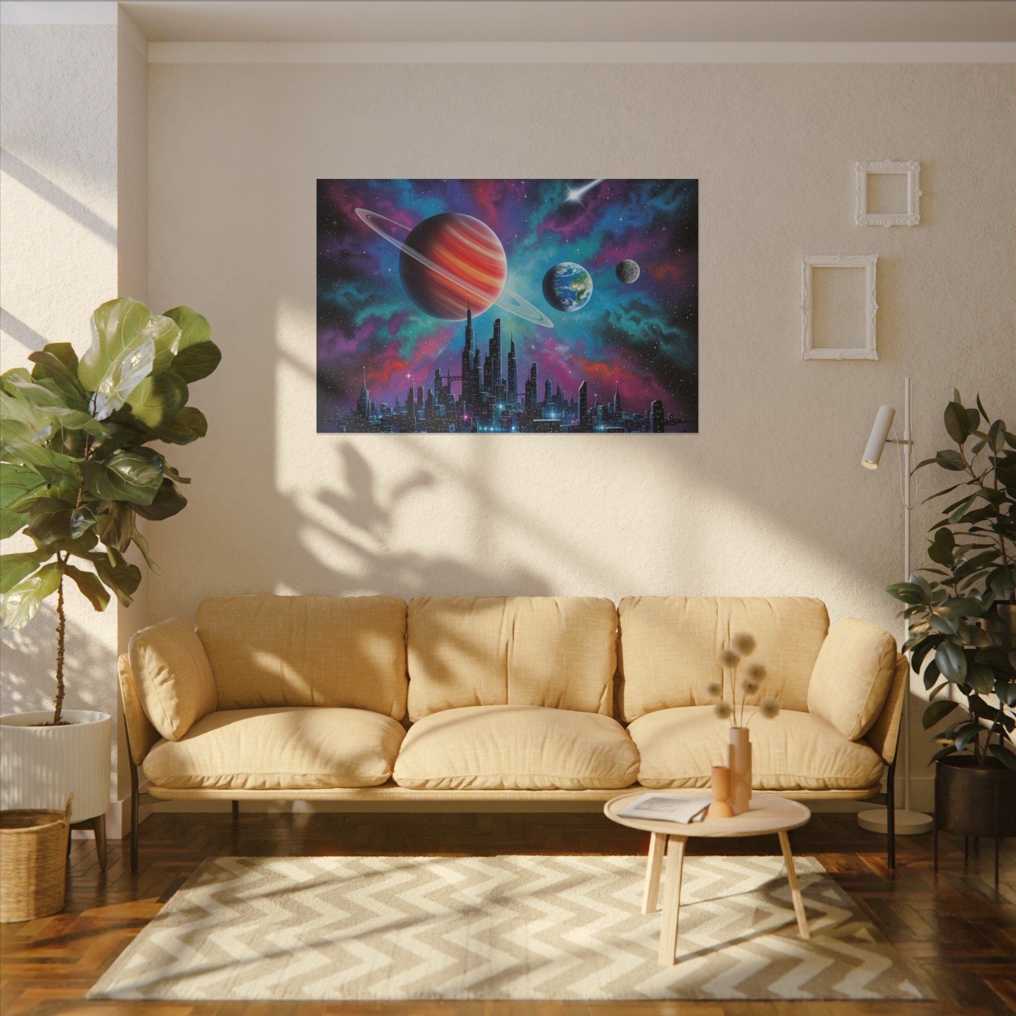 Cosmic City Matte Canvas Art