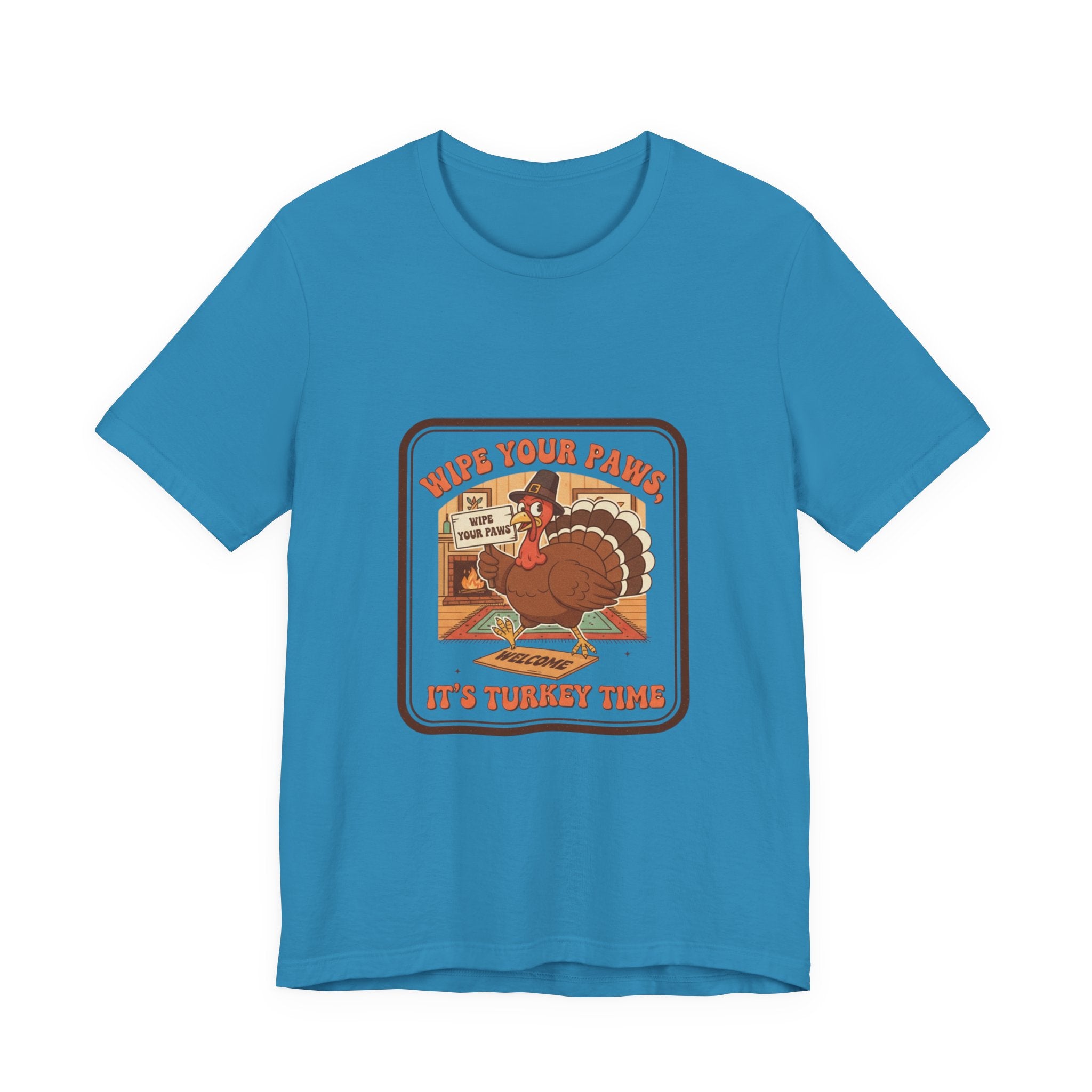 It's Turkey Time T‑Shirt — Retro Thanksgiving Turkey Graphic Tee (Help Your Plate) Holiday