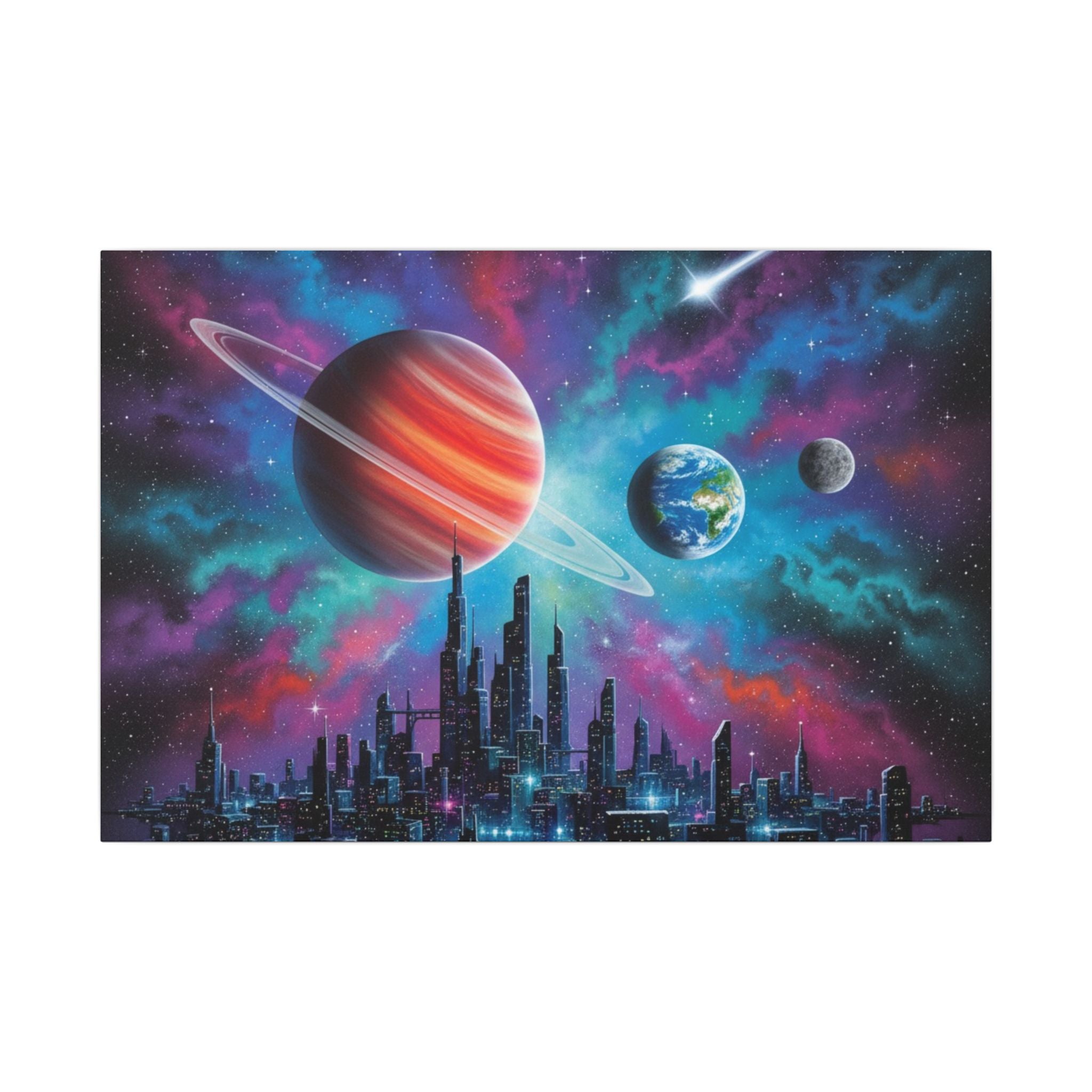 Cosmic City Matte Canvas Art