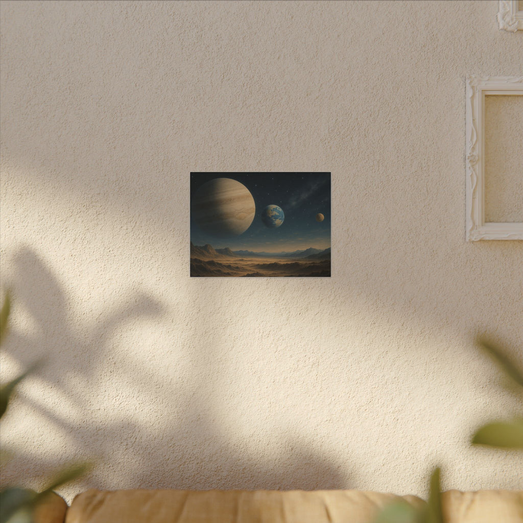 Stretched Canvas Wall Art - Cosmic Planetary Landscape