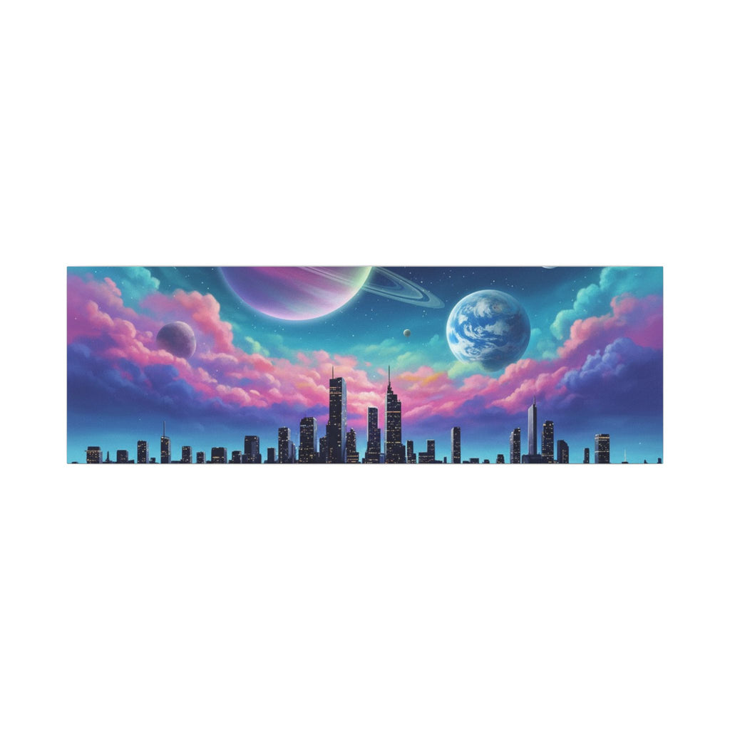 Galactic Cityscape Canvas Art Print