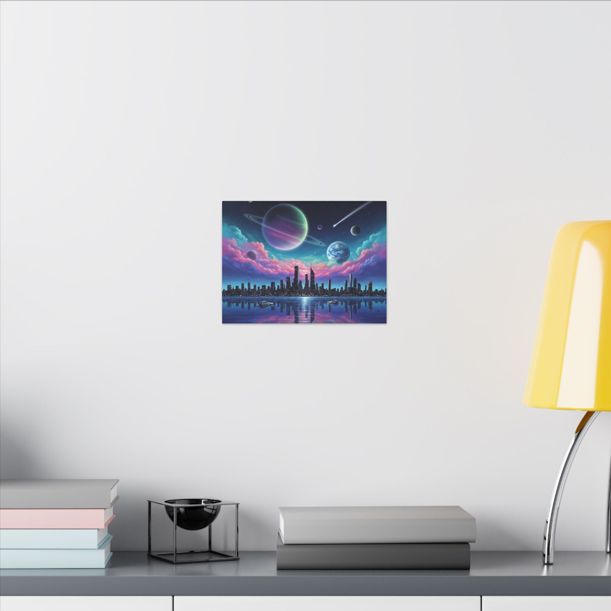 Galactic Cityscape Canvas Art Print