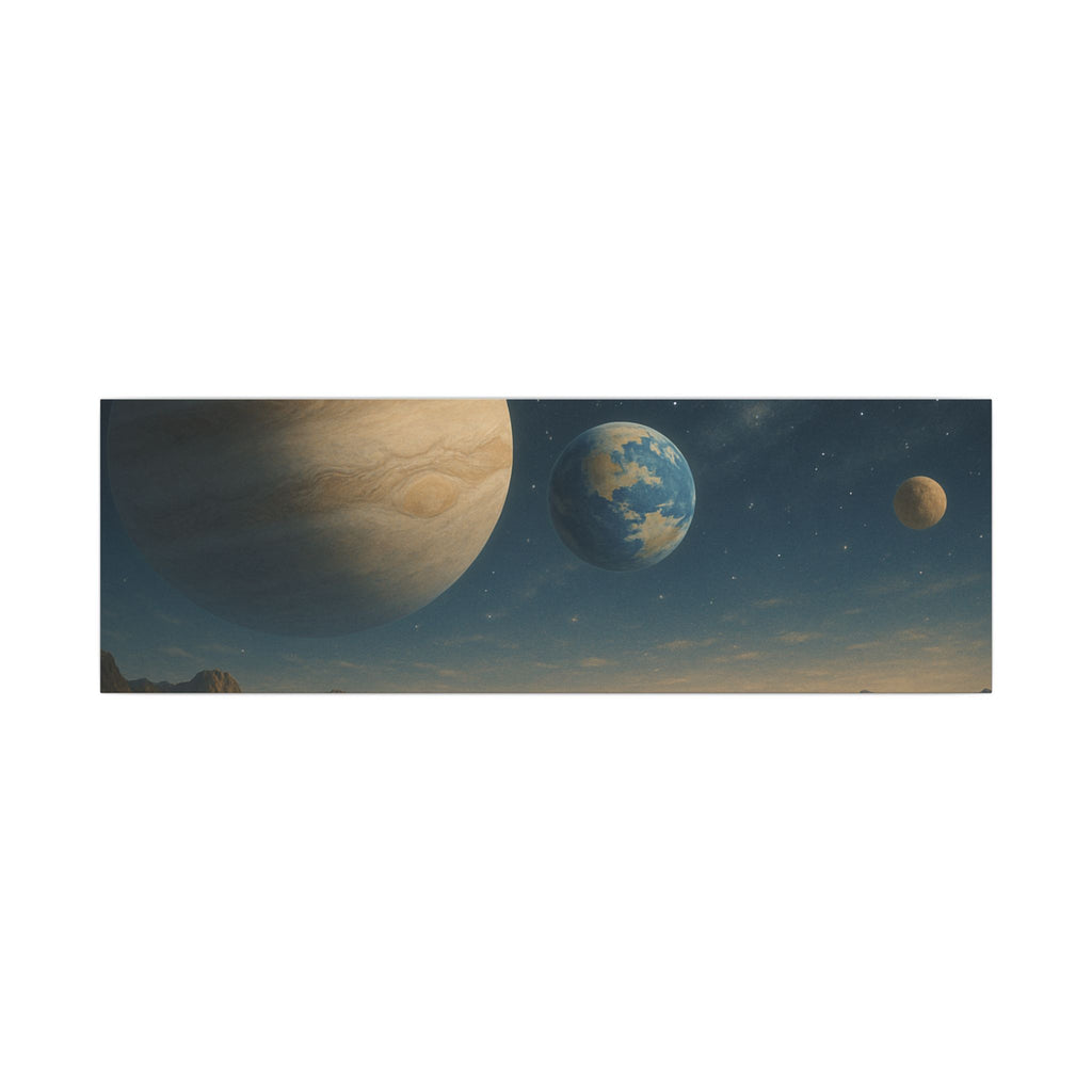 Stretched Canvas Wall Art - Cosmic Planetary Landscape