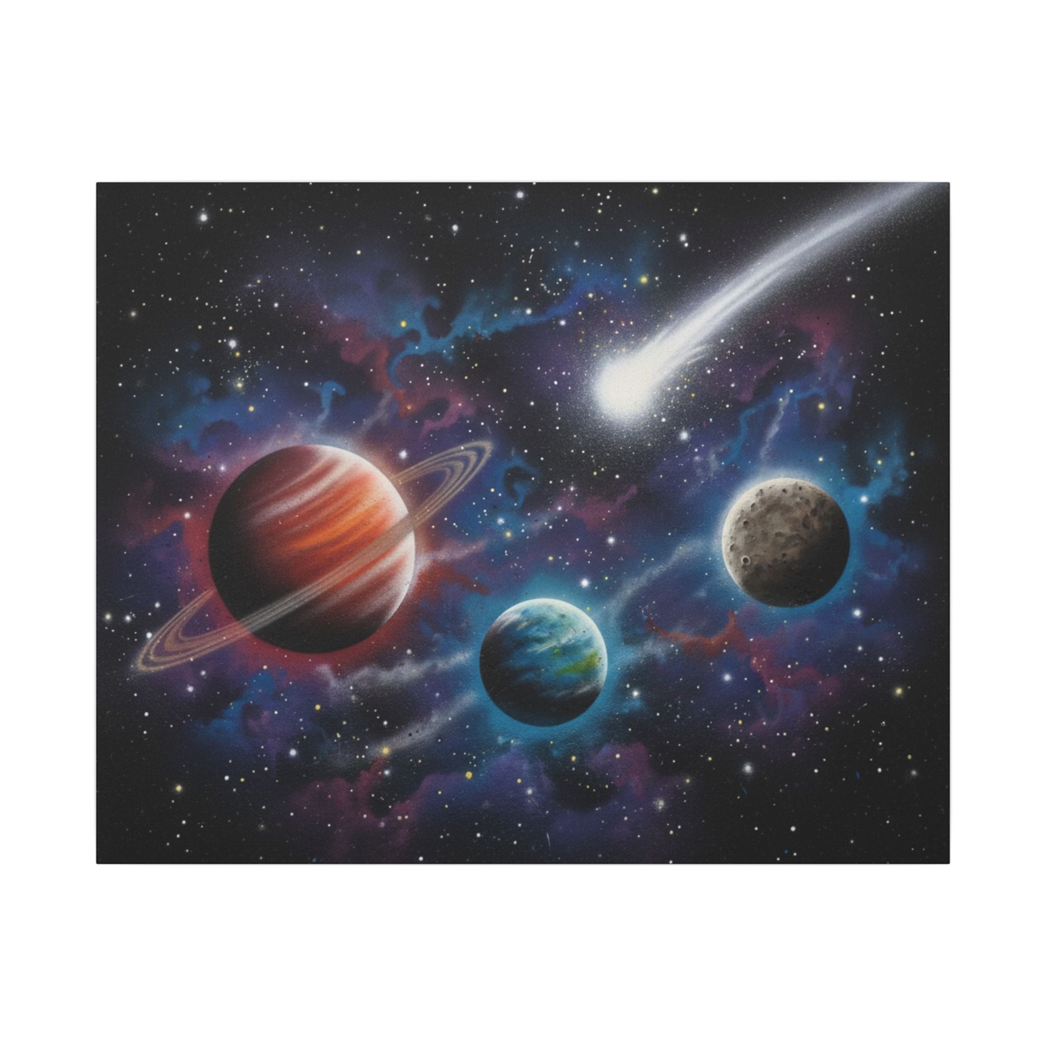 Galaxy-Themed Stretched Canvas Wall Art